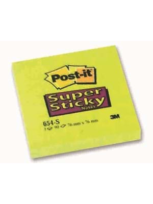 3m Post-it 76*76 Mm Yapışkanlı Not Kağıdı 90 Yp Sarı 654-s