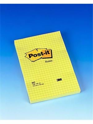 3m Post-it 102*152 Mm Yapışkanlı Not Kağıdı 100 Yp Kareli-sarı 662